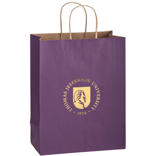 Custom Printed Matte Color Paper Shopper Tote Bag (10"x5"x13") - Foil Stamp - 4M10513-FS